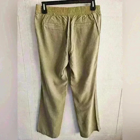 Olsen Anna Khaki Flat Front Wide Leg High Waist Pull On Trouser Sz M/10 NWOT - Picture 4 of 13